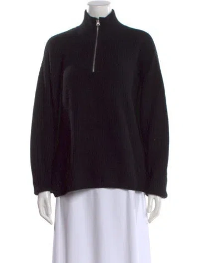 Pre-owned Jenni Kayne Mock Neck Sweater In Black