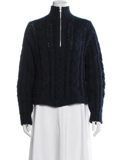 Pre-owned Jenni Kayne Mock Neck Sweater W/ Tags In Blue