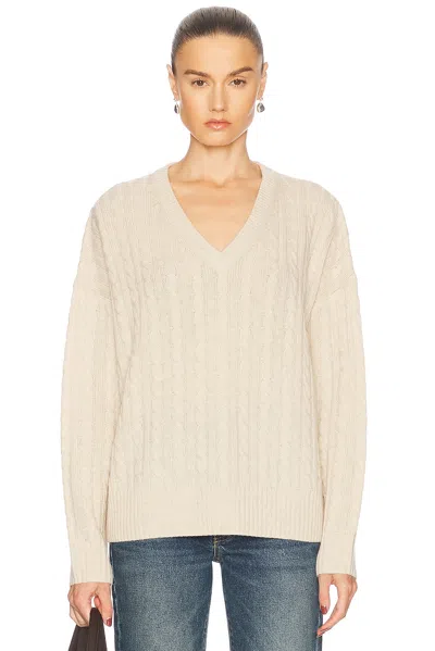 Jenni Kayne Neil V Neck Sweater In Alabaster