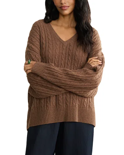 Jenni Kayne Nell Cable Knit Sweater In Coffee