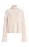 Jenni Kayne Nell Cable-knit Wool-cashmere Turtleneck Sweater In Ivory