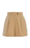 Jenni Kayne Newport Cotton Shorts In Khaki