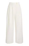 Jenni Kayne Newport High-rise Cotton Wide-leg Pants In White
