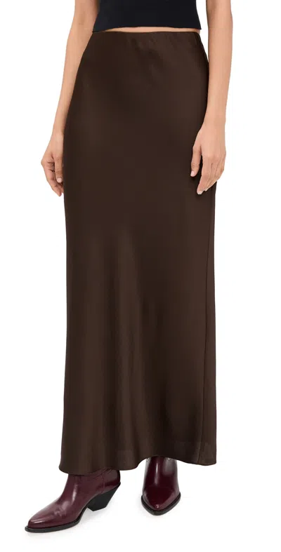 Jenni Kayne Nina Slip Skirt Chocolate In Brown