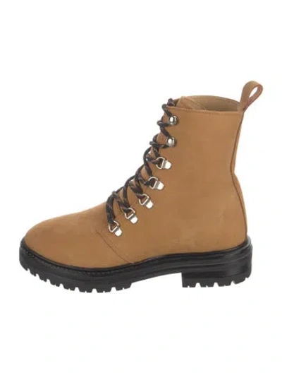 Pre-owned Jenni Kayne Nubuck Combat Boots In Neutral