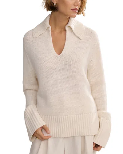 Jenni Kayne Phoebe Cashmere Polo Sweater In Ivory