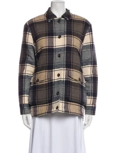 Pre-owned Jenni Kayne Plaid Print Jacket In Neutral
