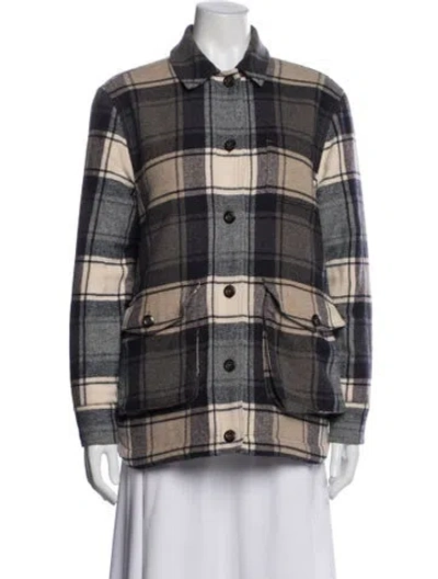 Pre-owned Jenni Kayne Plaid Print Jacket In Neutral