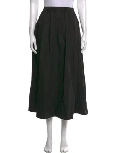Pre-owned Jenni Kayne Pleated Accents Long Skirt In Black