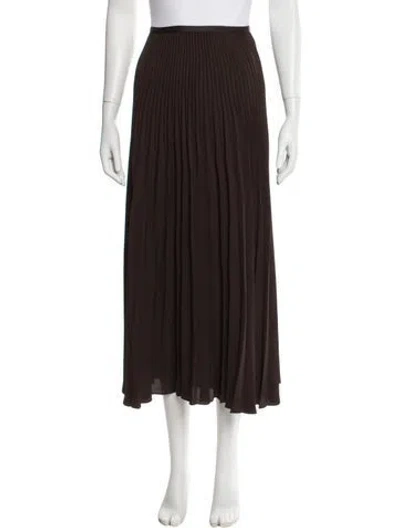 Pre-owned Jenni Kayne Pleated Accents Long Skirt In Brown