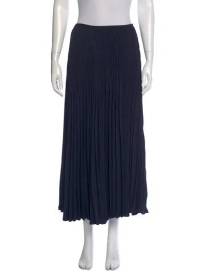 Pre-owned Jenni Kayne Pleated Accents Midi Length Skirt In Black