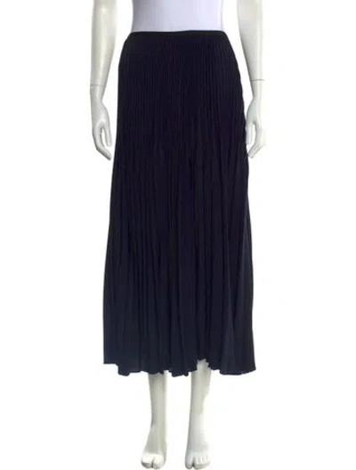 Pre-owned Jenni Kayne Pleated Accents Midi Length Skirt In Black