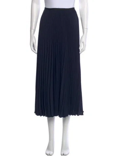 Pre-owned Jenni Kayne Pleated Accents Midi Length Skirt In Black