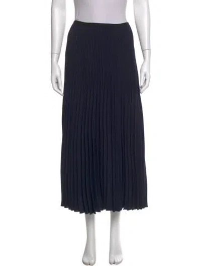 Pre-owned Jenni Kayne Pleated Accents Midi Length Skirt In Black