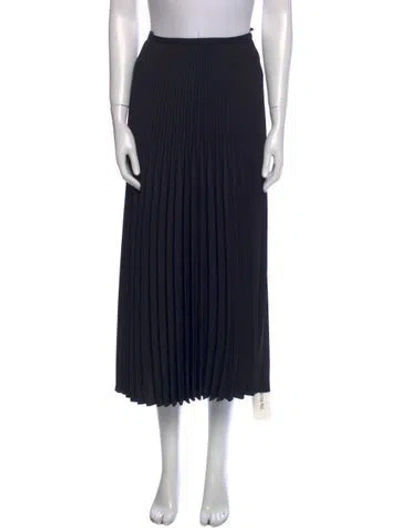 Pre-owned Jenni Kayne Pleated Accents Midi Length Skirt In Black