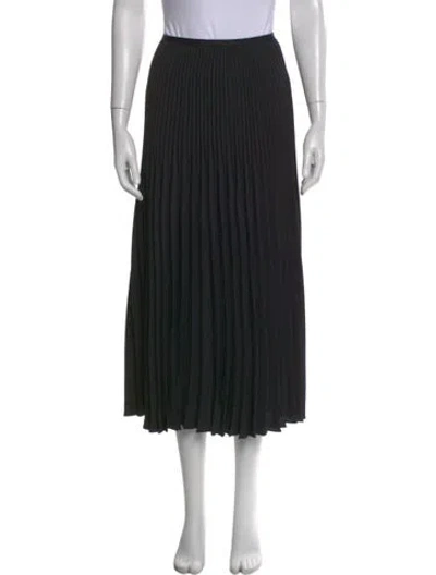 Pre-owned Jenni Kayne Pleated Accents Midi Length Skirt In Black