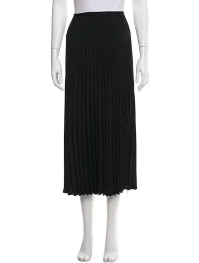 Pre-owned Jenni Kayne Pleated Accents Midi Length Skirt In Black