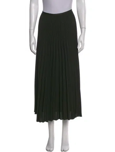 Pre-owned Jenni Kayne Pleated Accents Midi Length Skirt In Black