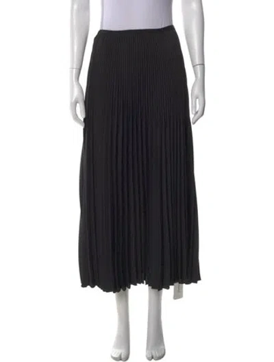 Pre-owned Jenni Kayne Pleated Accents Midi Length Skirt In Black