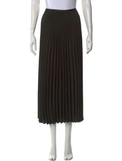 Pre-owned Jenni Kayne Pleated Accents Midi Length Skirt In Black