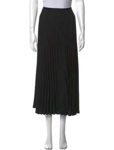 Pre-owned Jenni Kayne Pleated Accents Midi Length Skirt In Black