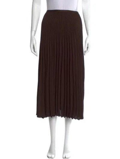 Pre-owned Jenni Kayne Pleated Accents Midi Length Skirt In Brown