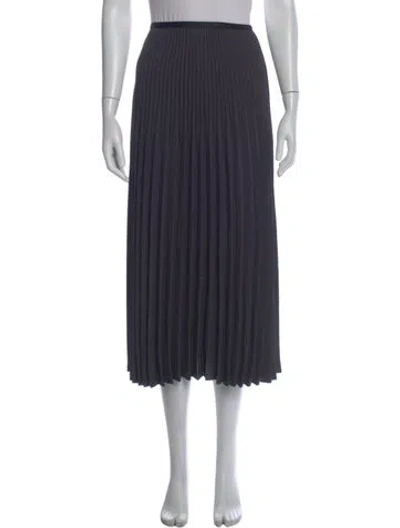 Pre-owned Jenni Kayne Pleated Accents Midi Length Skirt In Gray