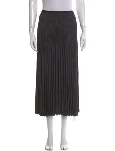 Pre-owned Jenni Kayne Pleated Accents Midi Length Skirt In Gray