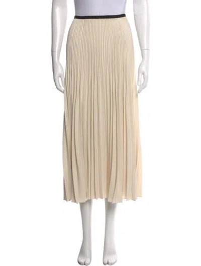 Pre-owned Jenni Kayne Pleated Accents Midi Length Skirt In Neutral