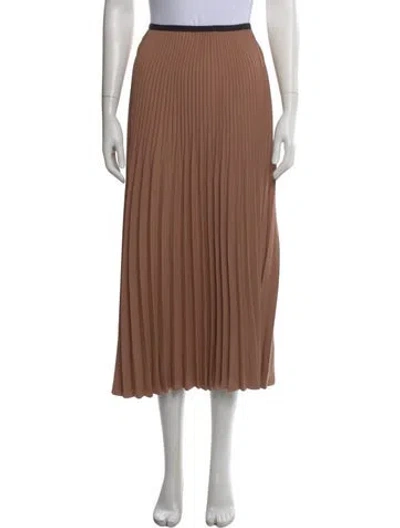 Pre-owned Jenni Kayne Pleated Accents Midi Length Skirt In Neutral