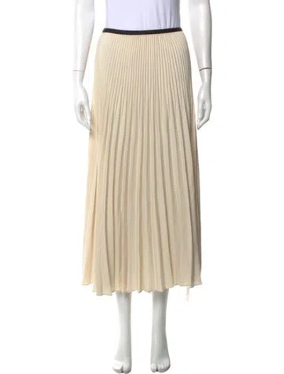 Pre-owned Jenni Kayne Pleated Accents Midi Length Skirt In Neutral