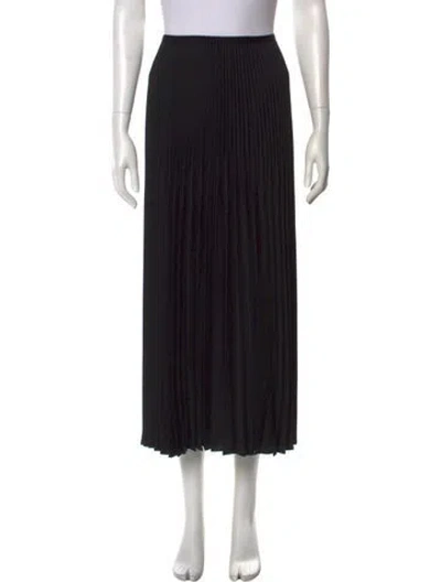 Pre-owned Jenni Kayne Pleated Accents Midi Length Skirt W/ Tags In Black