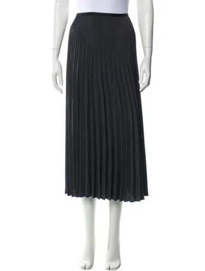 Pre-owned Jenni Kayne Pleated Accents Midi Length Skirt W/ Tags In Black
