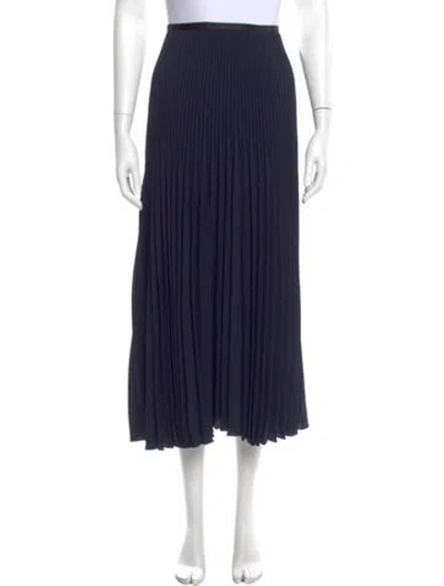 Pre-owned Jenni Kayne Pleated Accents Midi Length Skirt W/ Tags In Black