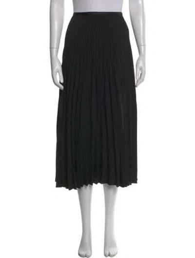 Pre-owned Jenni Kayne Pleated Accents Midi Length Skirt W/ Tags In Black