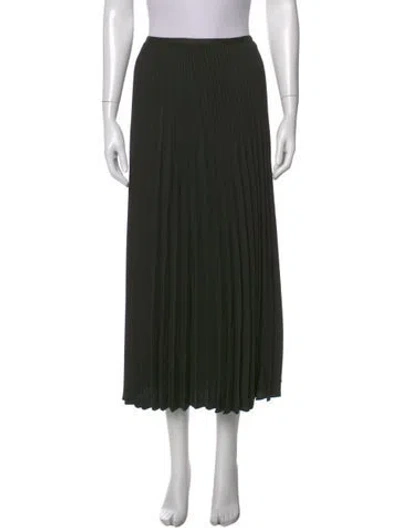 Pre-owned Jenni Kayne Pleated Accents Midi Length Skirt W/ Tags In Black