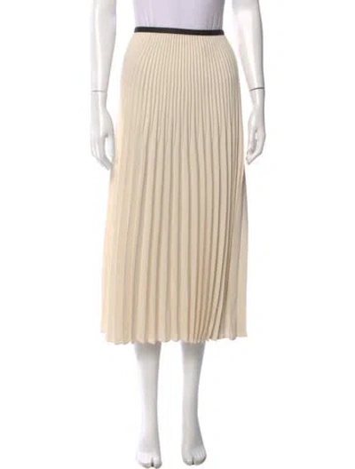 Pre-owned Jenni Kayne Pleated Accents Midi Length Skirt W/ Tags In Neutral