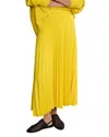 Jenni Kayne High-rise Pleated Crepe Midi Skirt In Lemon