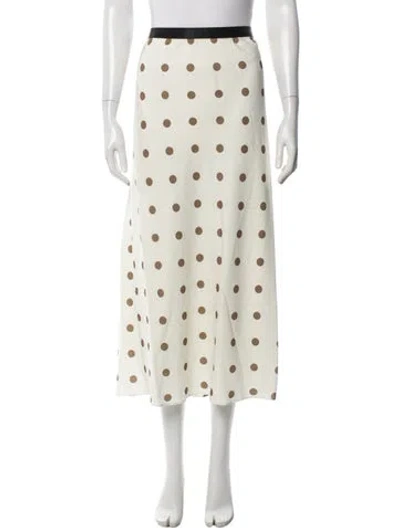 Pre-owned Jenni Kayne Polka Dot Print Long Skirt In Neutral