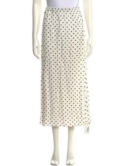 Pre-owned Jenni Kayne Polka Dot Print Midi Length Skirt In Neutral
