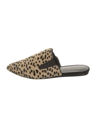 Pre-owned Jenni Kayne Ponyhair Animal Print Mules In Multi