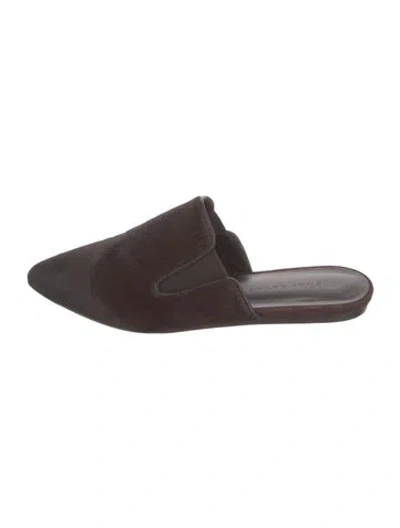 Pre-owned Jenni Kayne Ponyhair Mules In Burgundy