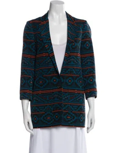 Pre-owned Jenni Kayne Printed Blazer In Blue