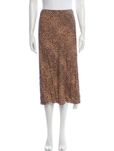 Pre-owned Jenni Kayne Printed Midi Length Skirt In Neutral