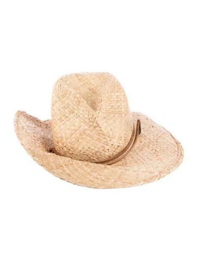 Pre-owned Jenni Kayne Raffia Baja Hat In Neutral