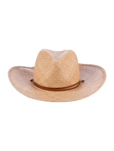 Pre-owned Jenni Kayne Raffia Baja Hat In Neutral