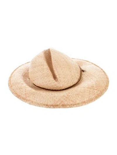 Pre-owned Jenni Kayne Raffia Straw Sun Hat In Brown/neutrals