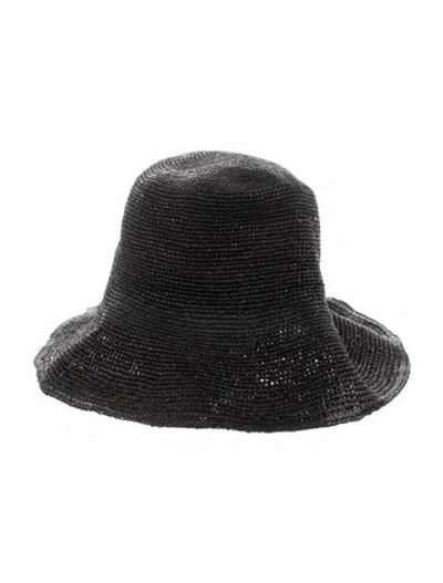 Pre-owned Jenni Kayne Raffia Sun Hat In Black