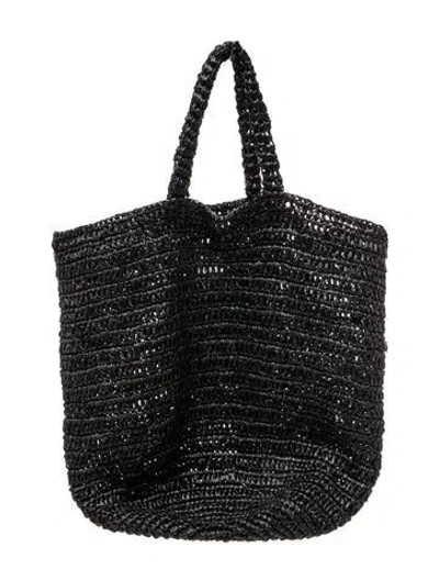 Pre-owned Jenni Kayne Raffia Tote In Black