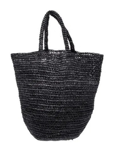 Pre-owned Jenni Kayne Raffia Tote In Black